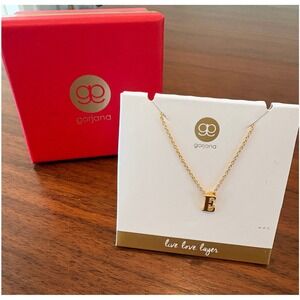 Gorjana Bespoke Initial Necklace Gold Letter E Pendant 18k Gold Plated 136-115